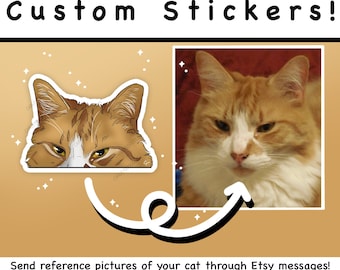 Custom Cat Sticker | Custom Cat Vinyl Sticker | Great Quality Cat Sticker