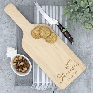 Wine Bottle Cheese Board Personalized Cutting Board, Wedding Gift, Charcuterie Board Personalized, Cutting Board Name, 6.00&quot; X 17.00&quot; X 3/4&quot;