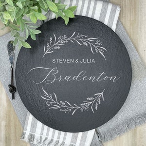 Slate Cheese Board Personalized, Slate Charcuterie Board, Personalized Wedding Gift for Couple, Slate Personalized Board, Housewarming Gift