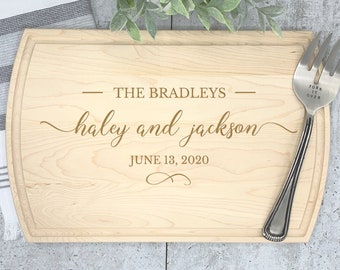 Cutting Board Personalized Wedding, Custom Cutting Board For Wedding Gift, Engraved Cutting Board Wedding, 10.50" X 16.00" X 3/4"