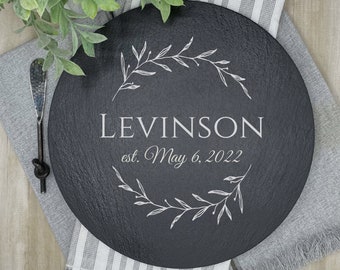 Charcuterie Board Personalized, Slate Cheese Board, Personalized Slate Board, Slate Cutting Board, Wedding Gift for Couple Personalized