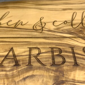 Olive Wood Charcuterie Board Personalized, Housewarming Gift, Cutting Board Name, Cutting Board Realtor, 2 Sizes Available image 4