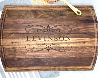 Cutting Board Personalized Cutting Board Large, Charcuterie Board Walnut Cutting Board Personalized Cutting Board, 10.50" X 16.00" X 3/4"