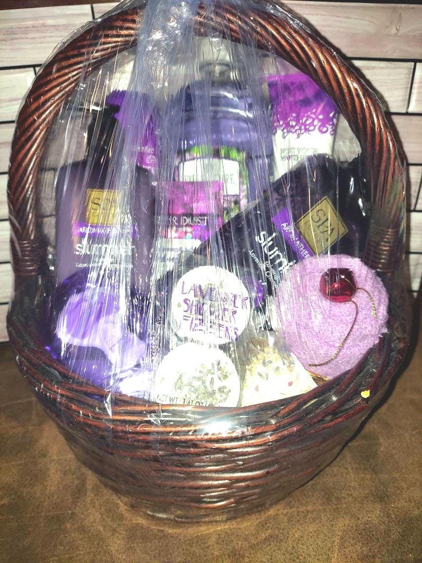 Lila Damen Geschenkset, Badeset, Muttertag, Geschenkkorb, Geschenkkörbe, Spa-Set, Geschenkset, Geburtstagsgeschenk