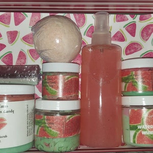 Watermelon candy scent, Watermelon whipped soap, watermelon whipped body butter, watermelon sugar scrub, body yogurt, watermelon soap