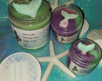 Mermaid, Mermaid Sugar scrub, Mermaid whipped body butter, body yogurt,  whipped soap scrub, whipped soap, foaming soap