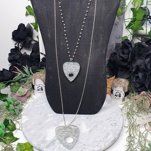Handmade Ouija Planchette Tiered Necklace: Goth Rosary Chain
