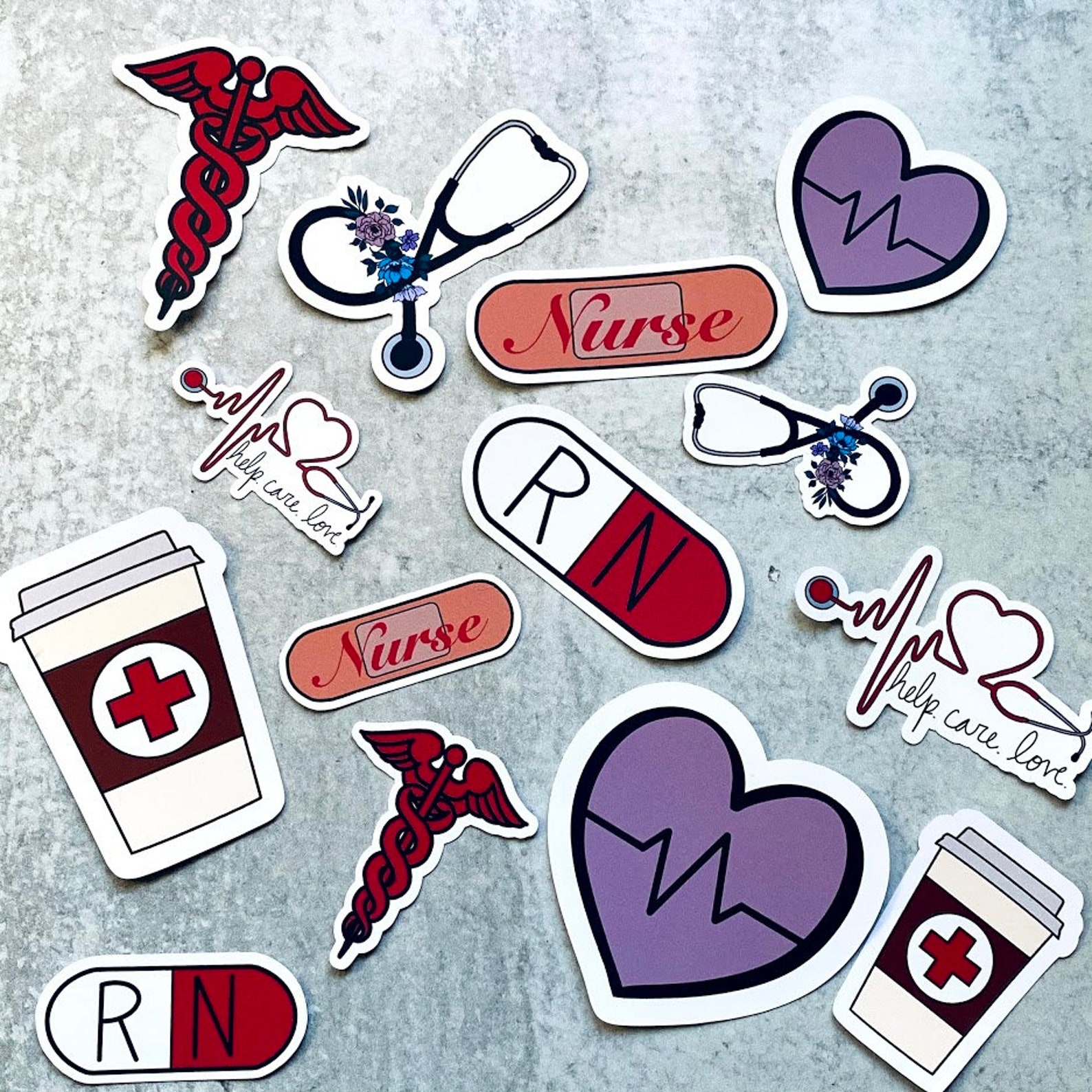 Cute and Stickers for Nurses and Nursing Students Set of 14. Etsy