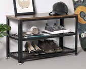 Farmhouse Entryway Shoe Bench, Shoe Storage Rack, Rustic Bench, Shoe Organizer, Entryway Furniture, Wood Shoe Rack, Rustic Shelves