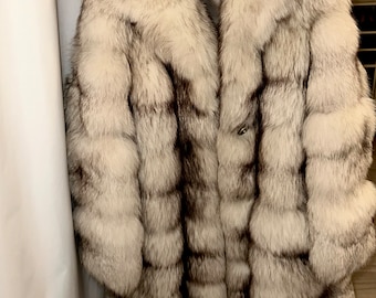 Christian Dior Blue Fox real Fur Coat.