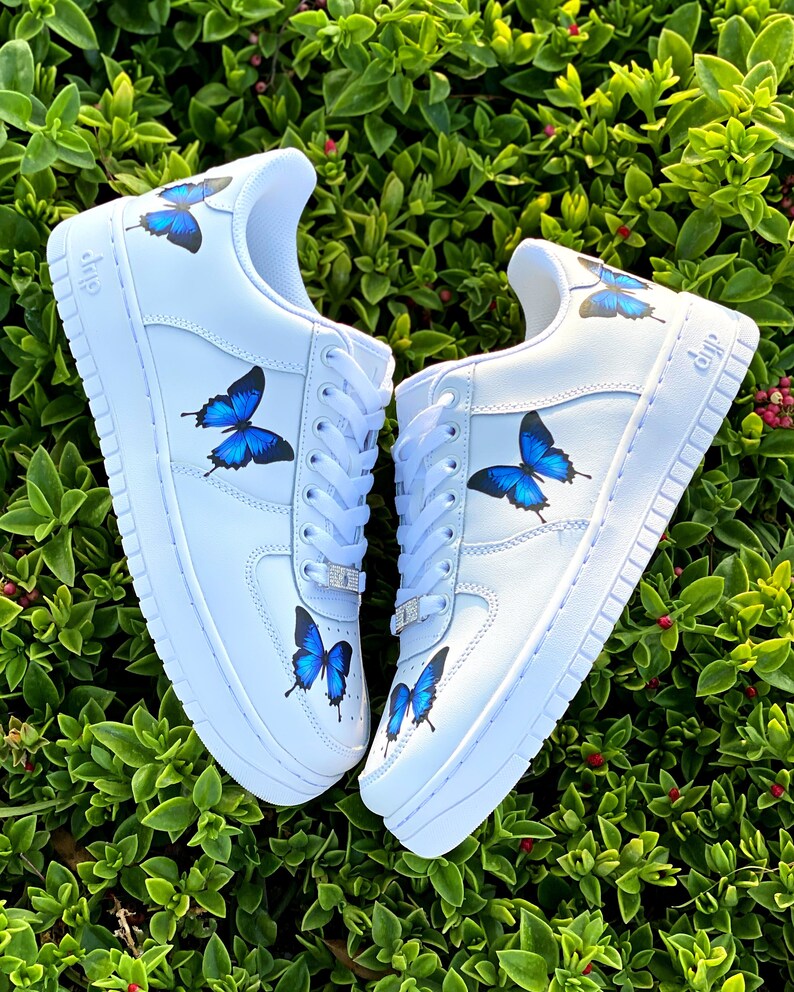 Butterfly shoes Shoe Charms Blue Butterfly Real Butterfly Etsy