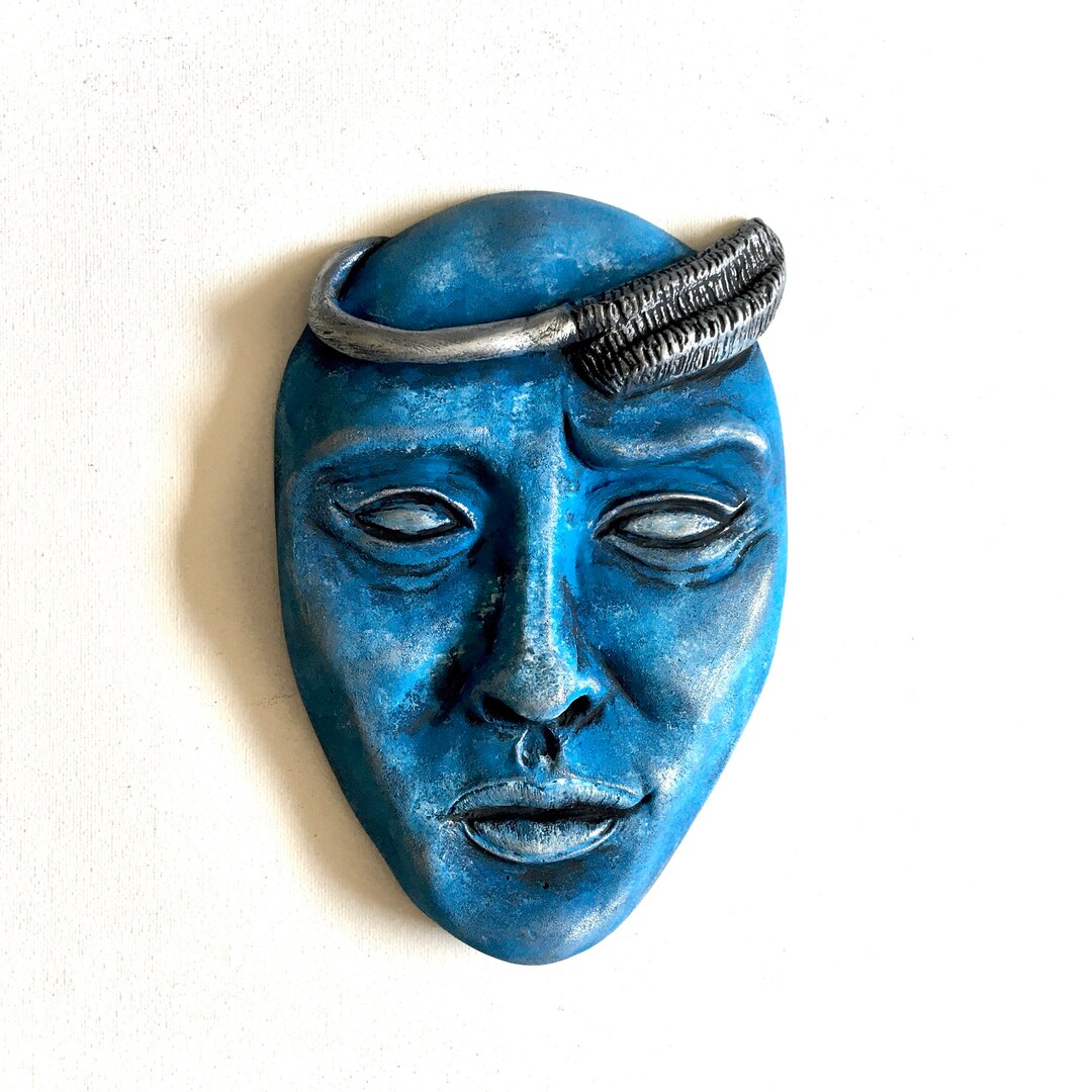Angel Evil Face Sculpture Wall Art , Acrylic Hand Painted Artwork