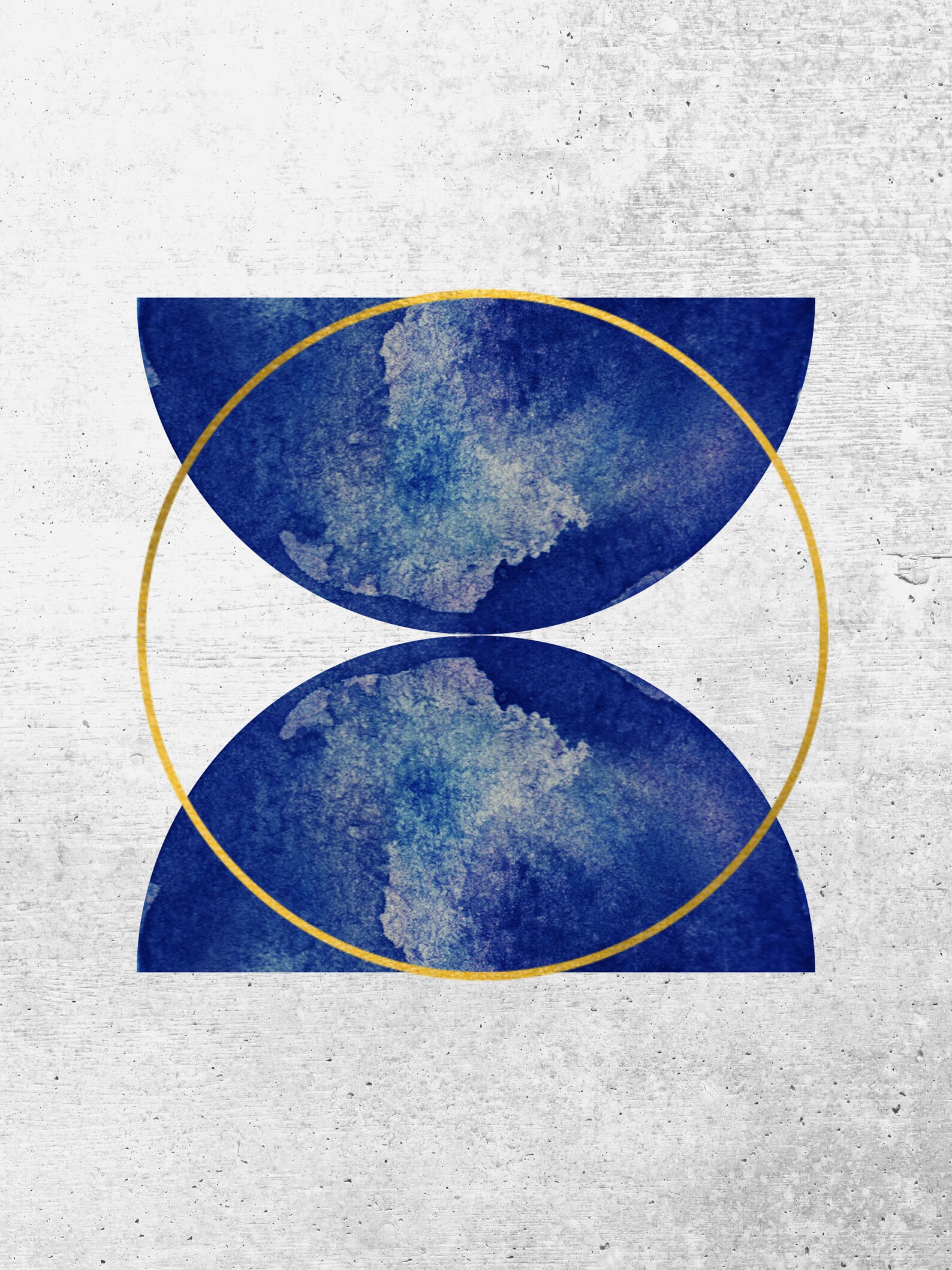 Blue & Gold Geometric Abstract art prints Digital download Etsy