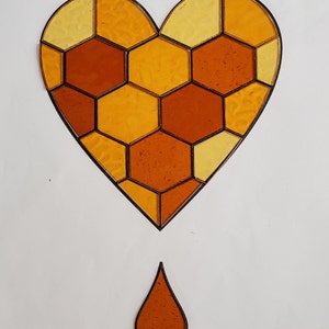 Pre Cut Glass kit-Heart honey