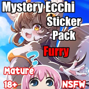 Mystery Ecchi Anime Sticker Pack Furry | Mature | NSFW | Laptop Stickers | Waifu Sticker Pack