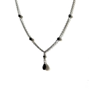 Black crystal pendant necklace with matching crystal accents