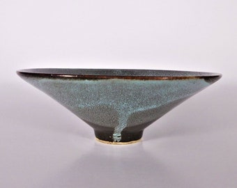 Museum Quality Antique Conical Form Chinese Cizhou Oil-Spot Glaze Signed Bowl