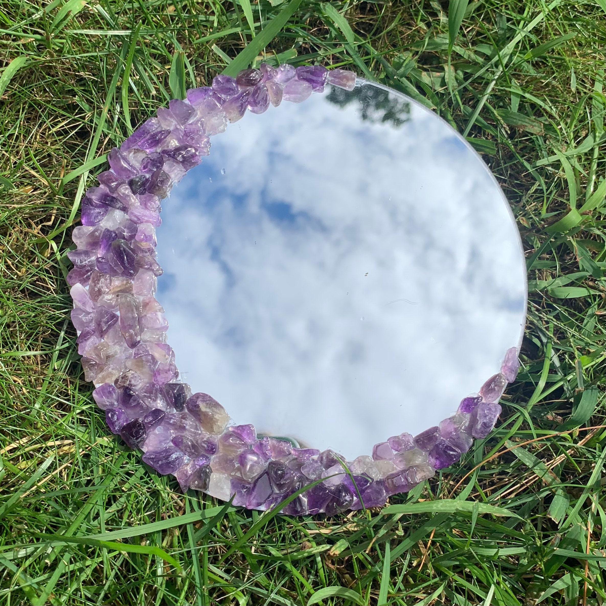 Amethyst Mirror Tigers Eye Mirror Crystal mirror tumbled Etsy