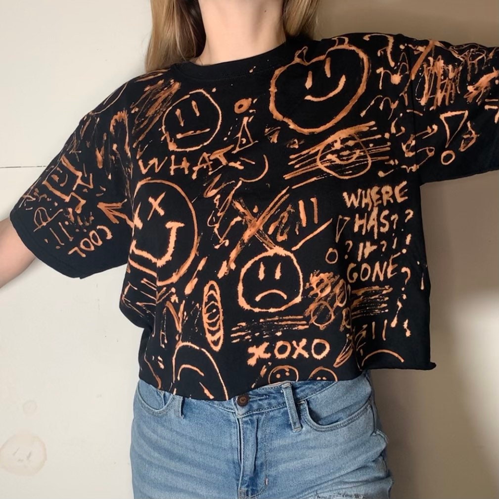 Unique Handmade 1/1 Bleach Dyed Tshirts MTO Etsy