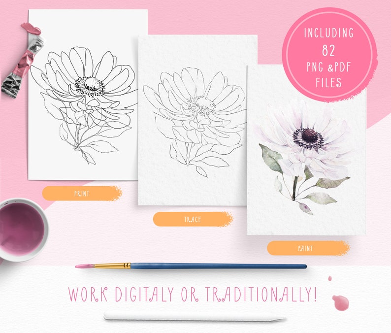 Flower Brushes Flower for Procreate Affinity Etsy