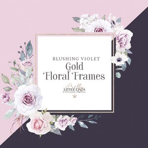 Clipart cadre floral avec des cadres floraux aquarelle peints à la main d'or avec des cliparts de mariage d'or Clipart de fleur d'aquarelle Clipart de cadre d'or