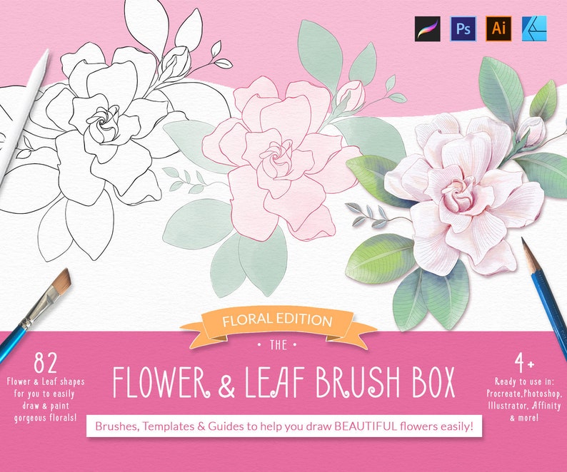 Flower Brushes Flower for Procreate Affinity Etsy