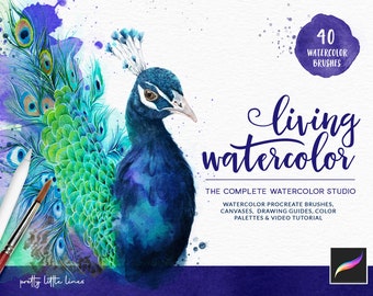 Watercolor Procreate Brushes - 40 Watercolor Brushes For Procreate, Bring That Translucent & Textured Look To Your Digital Painting