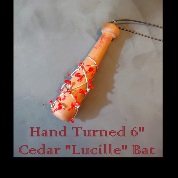 Mini Lucille Bat, Mini Cedar Bat, The Walking Dead Memorabilia, Negan's Bat, TWD, Handmade Lucille, Rearview Mirror Charm, Mini Baseball Bat