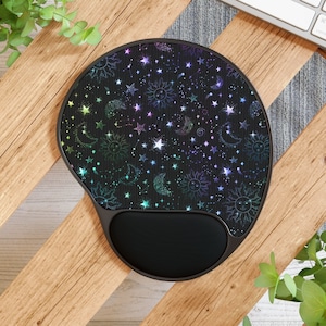 Tappetino per mouse Rainbow Galaxy, tappetino per mouse con poggiapolsi, tappetino per mouse Galaxy, tappetino per mouse Rainbow, tappetini per mouse ergonomici, tappetino per mouse in memory foam, tappetino per mouse Space