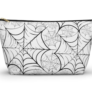 Spiderweb Makeup Bag (2 sizes), Halloween Makeup Bag, Spiderweb Cosmetic Bag, Spooky Pouch, Spiderweb Toiletry Bag, Halloween Cosmetic Bag