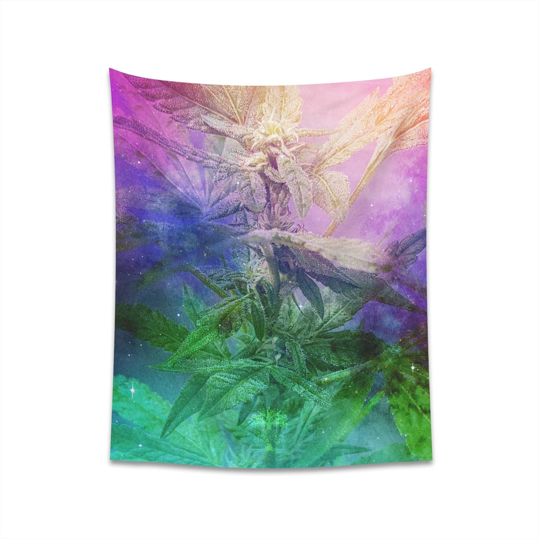 Weed Tapestry 2 Sizes, Galaxy Tapestry, Smoke Tapestry, Cannabis