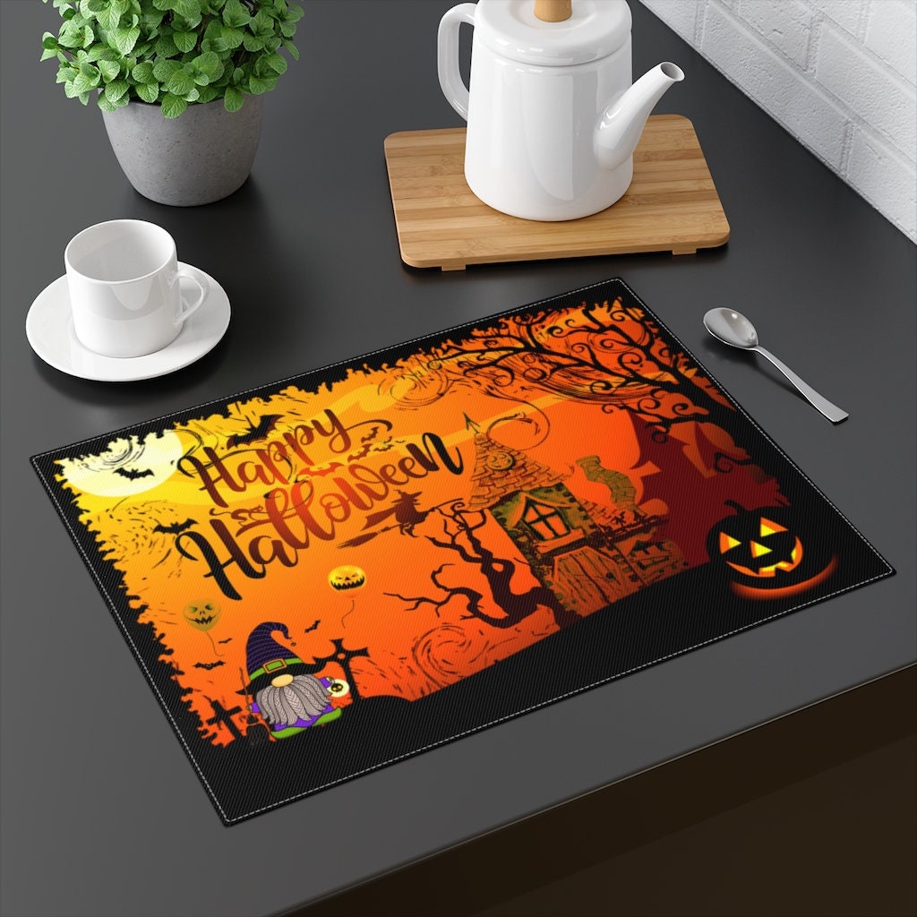 Happy Halloween Placemat Halloween Placemat Gnome Placemat Etsy