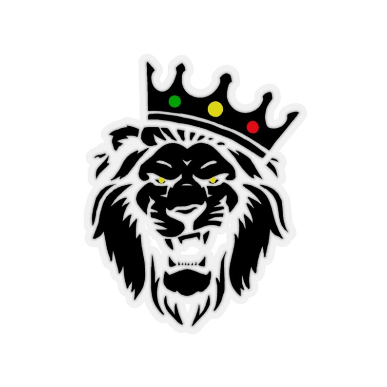 Rasta Lion w / Crown Sticker Kiss-Cut Sticker Rasta Sticker | Etsy