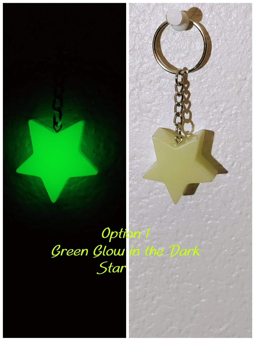 Alien UFO Star Keychains Glow in the Dark Keychain Alien Etsy
