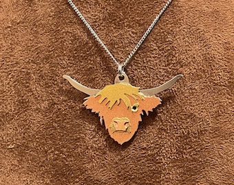 Linda vaca novilla highlander oro rosa