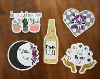 Zestaw naklejek dla mamy, pomysł na prezent dla mamy, pomysł na prezent, wypełniacz skarpet, fajna mama, emo mama, mama roślin, mama piwa, naklejka na butelkę wody, naklejka na laptopa