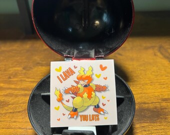 Magmar Sticker, Lava you Lots, Pokemon Sticker, Pokemon, Valentine's Day Gift, V-Day Sticker