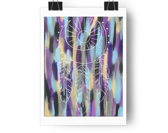 Dream Catcher Art Print: Boho Home Decor, Giclée Print (8x10)