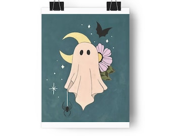 Ghost Giclée Print: Spooky Halloween Art, Modern Home Decor