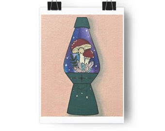 Cosmic Mushroom Art Print: Giclée Fine Art, Modern Home Decor