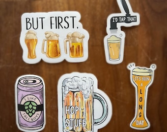 Lot d'autocollants drôles de bière : autocollants pour ordinateur portable, bouteille d'eau