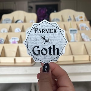 Gothic Farmer Vinyl Sticker - Goth Farm Laptop Decal