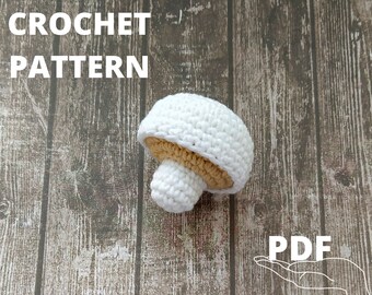 Crochet champignon mushroom pattern, Amigurumi champignon pattern,  Crochet mushroom play food