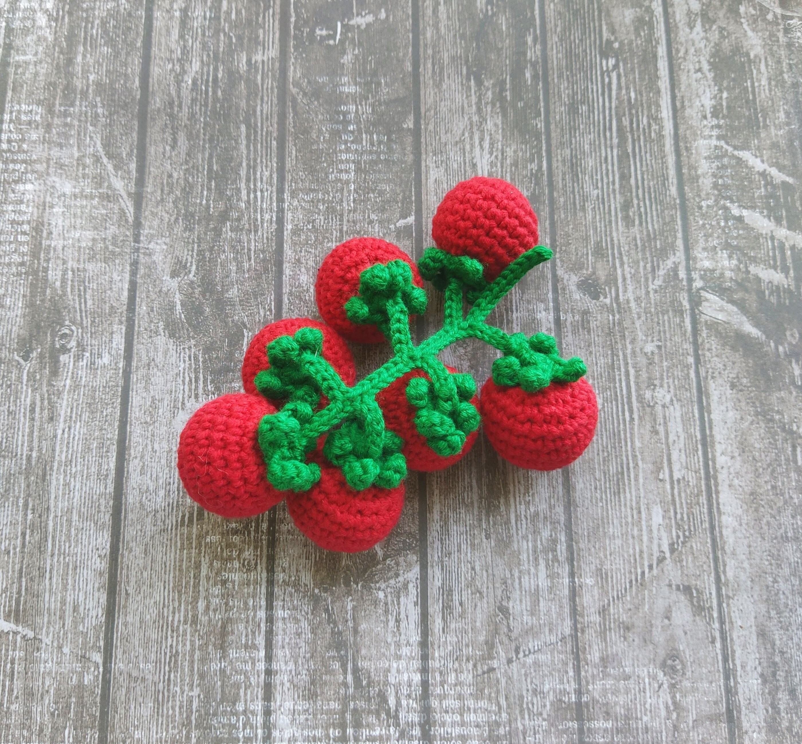 Crochet tomato pattern Amigurumi cherry tomato play food toy Etsy