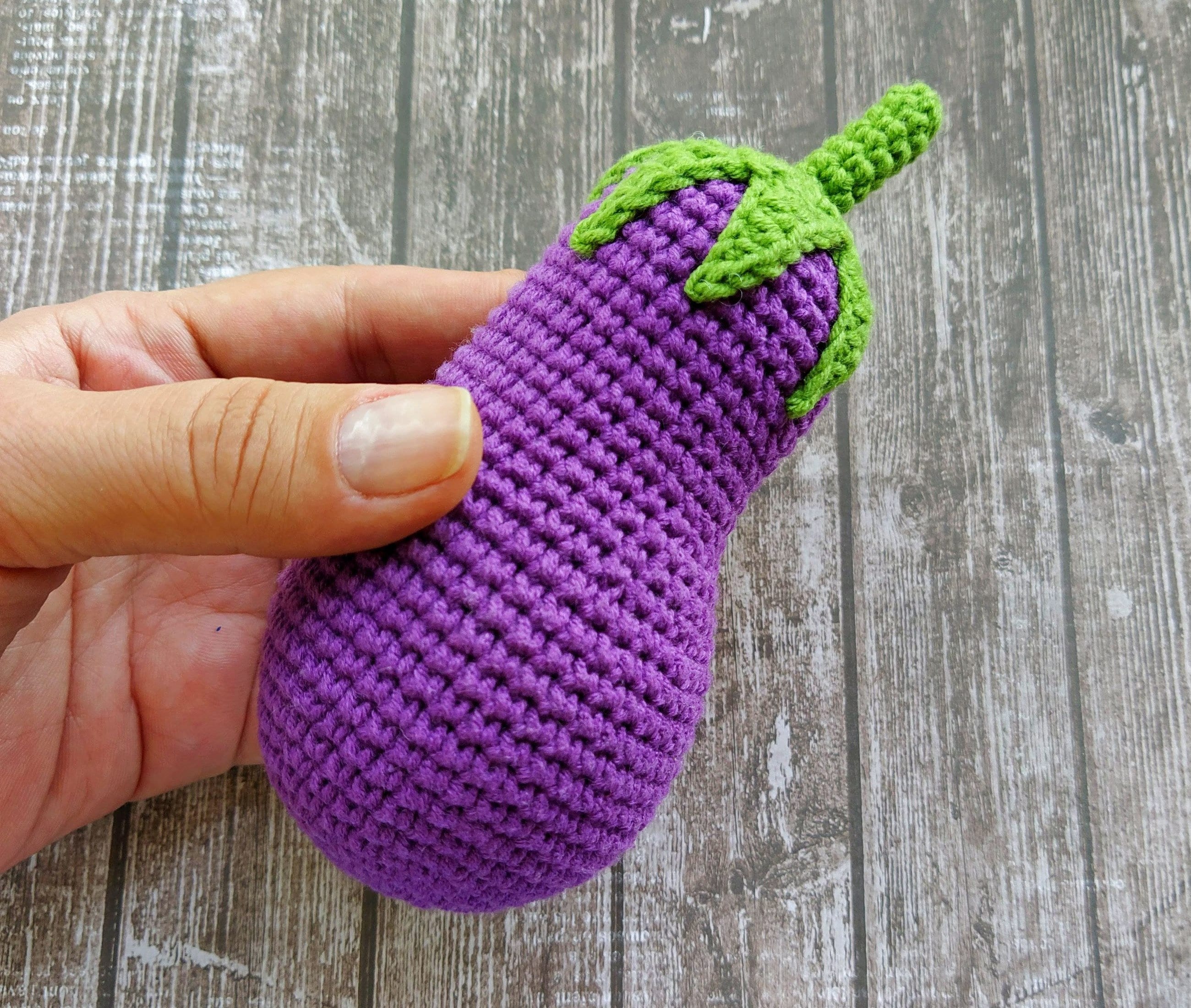 Сrochet Eggplant Pattern Amigurumi Eggplant Crochet Toy Etsy