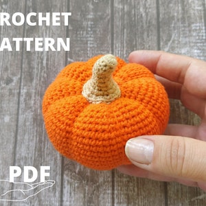 Pumpkin crochet pattern, Amigurumi pumpkin toy, Crochet vegetables pattern
