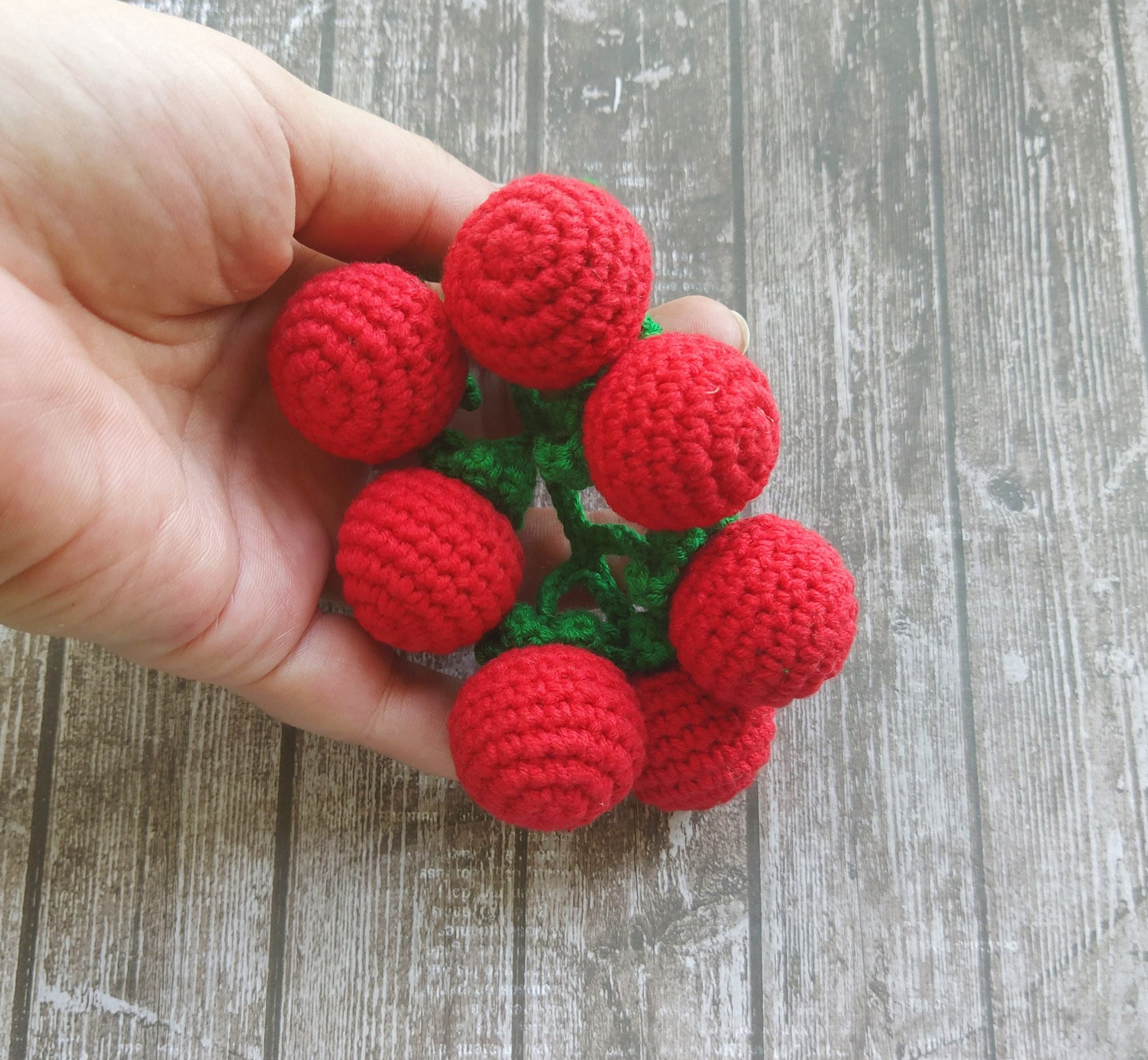 Crochet tomato pattern Amigurumi cherry tomato play food toy Etsy