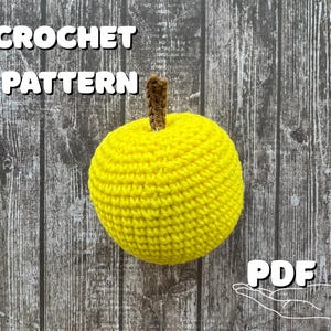 Crochet Apple Pattern, Amigurumi Play Food Toy (PDF)