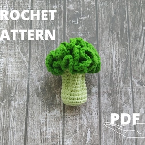 Сrochet broccoli pattern, Amigurumi broccoli toy pattern, Crochet vegetables play food toy