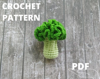 Сrochet broccoli pattern, Amigurumi broccoli toy pattern, Crochet vegetables play food toy